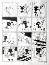 Thierry Martin - SPIROU vs. Radar le robot - Planche originale