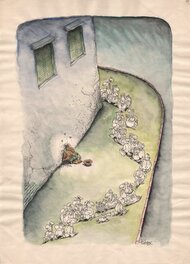 Tabaré Gómez - Beggar - Illustration originale