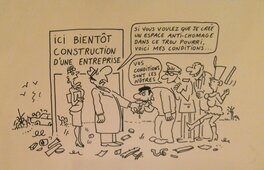 Georges Wolinski - Le César de la meilleure entreprise , dessin n°1 - Planche originale