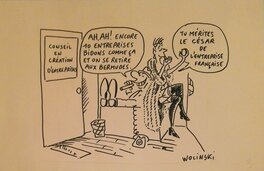 Georges Wolinski - Creation d'une entreprise, dessin n°3 sur 3 - Comic Strip