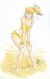 Giulio De Vita - Sexy beach volley player - Original Illustration