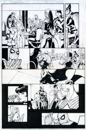 Olivier Coipel - House of M - Full Team Spidey wolvie Xavier Cap Cyclops dr Strange Miss Marvel Wasp... - Planche originale