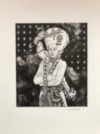 Jeremy Bastian - Jeremy BASTIAN -  Femme et Perroquet - Original Illustration