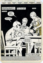 Mike Zeck - Captain America - Kid Cap mom & Dad - Planche originale