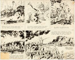 Hal Foster - Hal Foster Prince Valiant Sunday 22.01.1939 - Planche originale