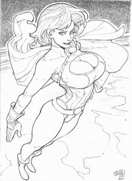 Joël Jurion - Power Girl - Illustration originale