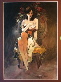 Yannick Corboz - Wicker chair girl - Original Illustration