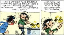 Franquin : Gaston Lagaffe, Gag n° 718 (détail). Franquin : Gaston Lagaffe, Gag n° 718 (détail).