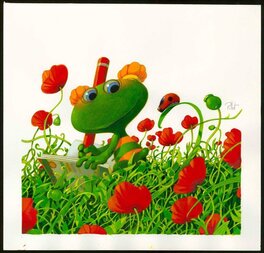 Frédéric Pillot - Lulu coquelicots - Illustration originale