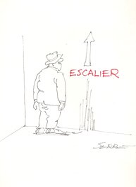 Claude Serre - Escalier - Illustration originale