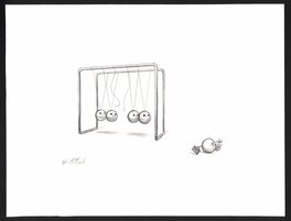 Will McPhail - Newton's Cradle - Original Illustration