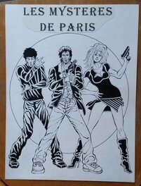 Patrice Lesparre - Dessin original de couverture, projet de série "Les mystère de Paris" - Original Cover