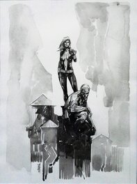 Alex Maleev - Daredevil et Black widow - Original Illustration