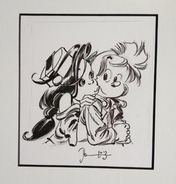 Dan Verlinden - 2013 - Spirou - Luna Fatale (reprise case 5 page 9, et couverture magazine n - Original art