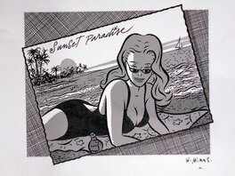 Walter Minus - "sunset paradise" - Original Illustration