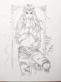 Jim - Marie en jeans - Original Illustration