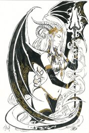 Alice Picard - Démone - Inktober 2016 n°9 - Original Illustration