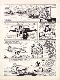 Planche originale - Dan Cooper - planche 45 de l'épisode "Programme F-18"