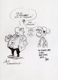 Achille Talon (Serge Carrère) et Lefuneste (Fabcaro), double dédicace sur l'album Achille Talon est un homme moderne