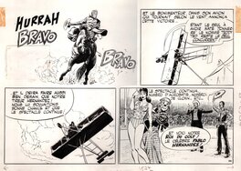 Gérald Forton - Teddy Ted  Le grand cirque de l'ouest RC/10pl Pif Gadget numero 162 mars 1972. - Planche originale