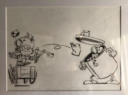 Janry - Petit Spirou - dessin publicitaire autocollant - Comic Strip