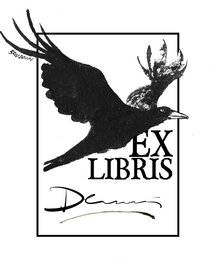 Ex Libris with raven