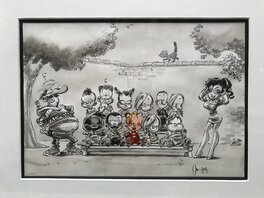 Dan Verlinden - Say “ Cheese “ Petit Spirou avec l’amis - Illustration originale