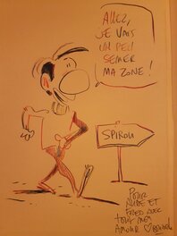 Dédicace de Bouzard dans la galerie des gaffes HS-60 auteurs rendent hommage à Gaston Lagaffe