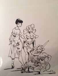 Jaap De Boer - Les pin ups - Illustration originale