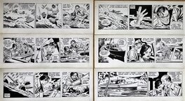 John Prentice - Rip Kirby - strips du 13 au 18 juillet 1987 - Planche originale