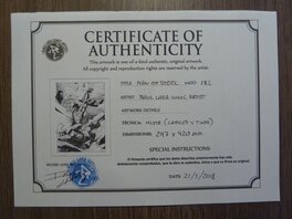 Certificate of authenticity