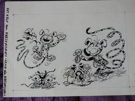 André Franquin - Le nid des marsupilamis - Original Illustration