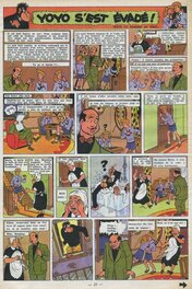 Planche 1 - Yoyo s'est évadé - scénario non crédité d'A.P Duchâteau - hebdo Tintin du 26 septembre 1951 Planche 1 - Yoyo s'est évadé - scénario non crédité d'A.P Duchâteau - hebdo Tintin du 26 septembre 1951