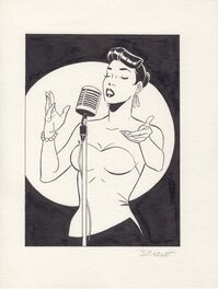 Philippe Berthet - Livia singing - Original Illustration