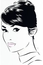 Walter Minus - Audrey Hepburn - Illustration originale