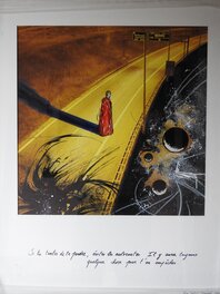 Philippe Druillet - Sloane sur le Ring de Bruxelles - Illustration originale