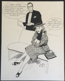 Alex Raymond - Ad for Jim Pauley featuring Rip Kirby and Honey Dorian - Planche originale