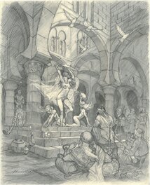 Régis Moulun - La danse des 7 voiles - Illustration originale