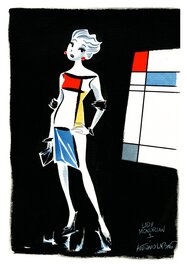 Antonio Lapone - Lady Mondrian by Lapone - Illustration originale