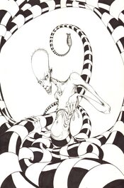 Alex Pardee - Alien homme serpent - Original Illustration