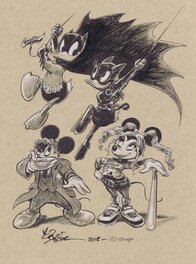 Arild Midthun - Disney”Bat”-Family - Illustration originale
