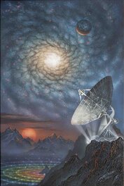 David Hardy - Alien SETI - Original Illustration