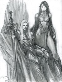 Sébastien Grenier - Elric et Cymorill - Original Illustration