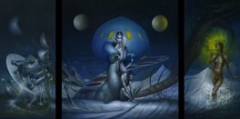Peter Andrew Jones - The Wheel of Time (triptych) - Original Illustration