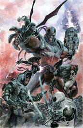 Ardian Syaf - Uncanny Xforce vs Apocalypse (Wolverine, Deadpool, Psylocke, Fantomex, Archangel) - Illustration originale