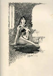 José González - José (Pepe) González - Vampirella frontispiece (1976) - Illustration originale