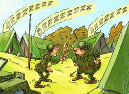 Mazel - 1980 - Het Belgische leger / L'armée belge - Mazel (Postcard original + coloring - Belgian KV) - Comic Strip