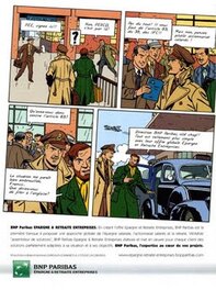 Ted Benoit reprenant les personnages Blake et Mortimer. Il s'agit d'une mini planche ayant servi pour une publicité pour la BNP Paribas en 2003, ...