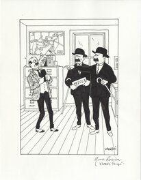 Yves Rodier - 1995 - Tintin / Kuifje - Dupont et Dupond / Jansen en Janssen (Total book - American KV) - Planche originale