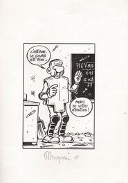 Frank Margerin - Lucien :Le cours de math. - Planche originale